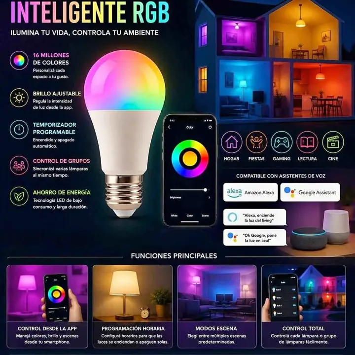 Lampara LED smart WiFi inteligente