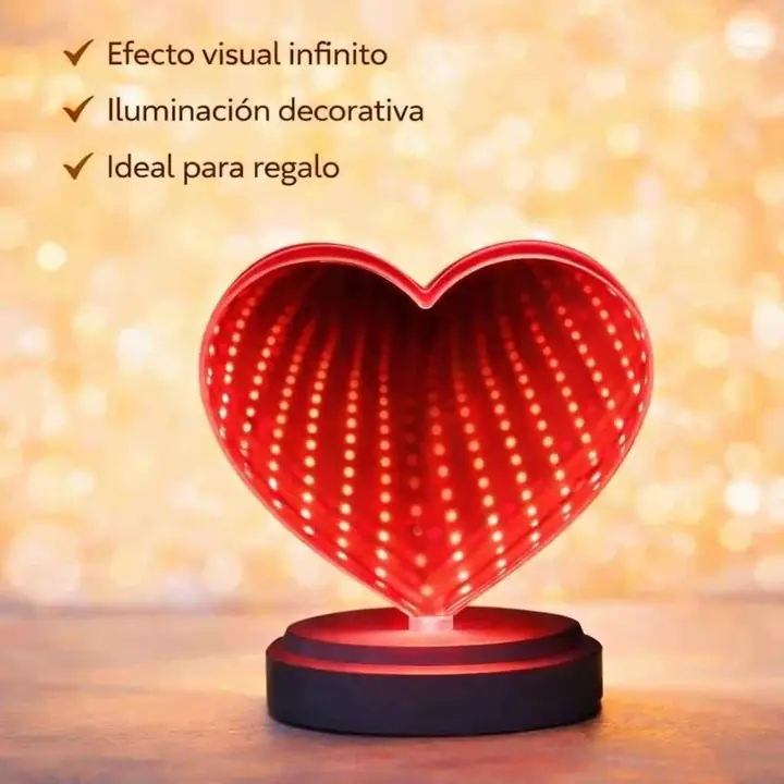 Lampara corazon rojo LED