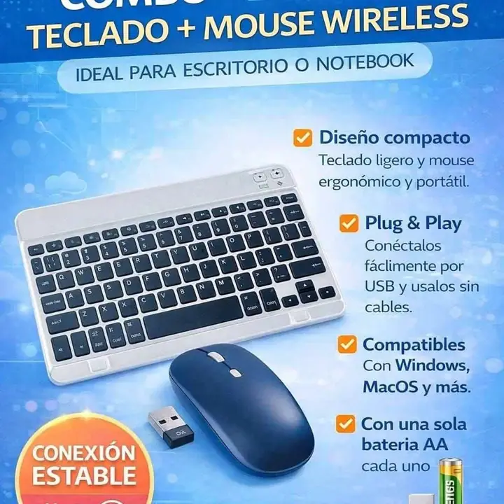 Set mouse y teclado bluetooth - verde