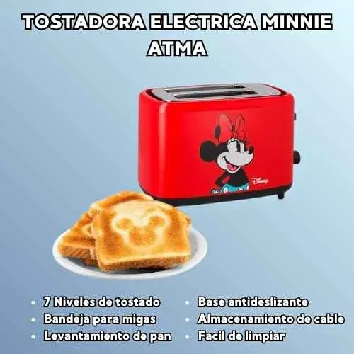 Tostadora electrica minnie disney Atma