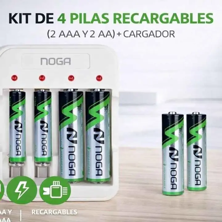Pilas recargables + cargador USB
