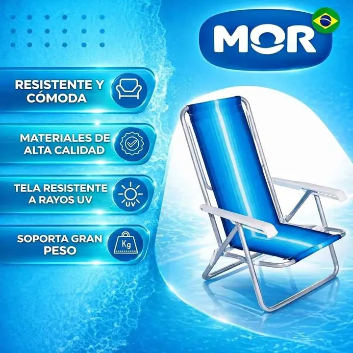 Reposera aluminio mor 8 posiciones