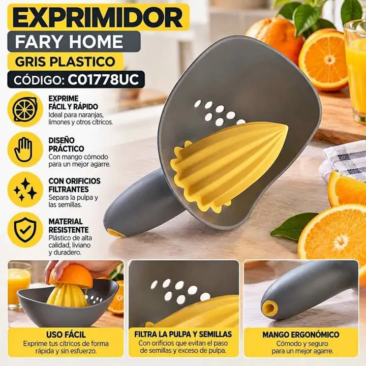 Exprimidor fary home fary home gris plastico