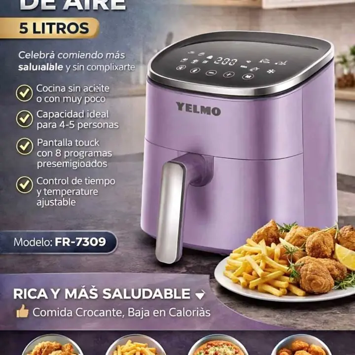 Freidora de aire 5 lts 1400W yelmo