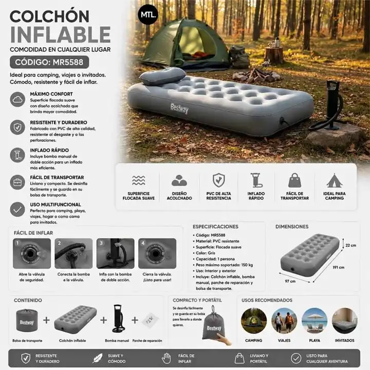 Colchon inflable gris