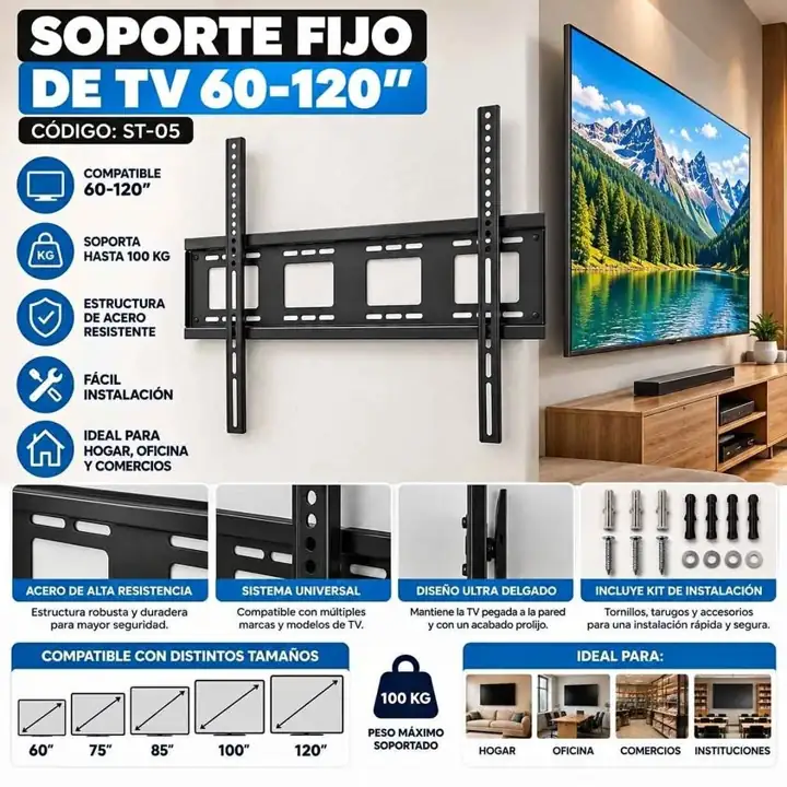 Soporte fijo 60 a 120 pulgadas