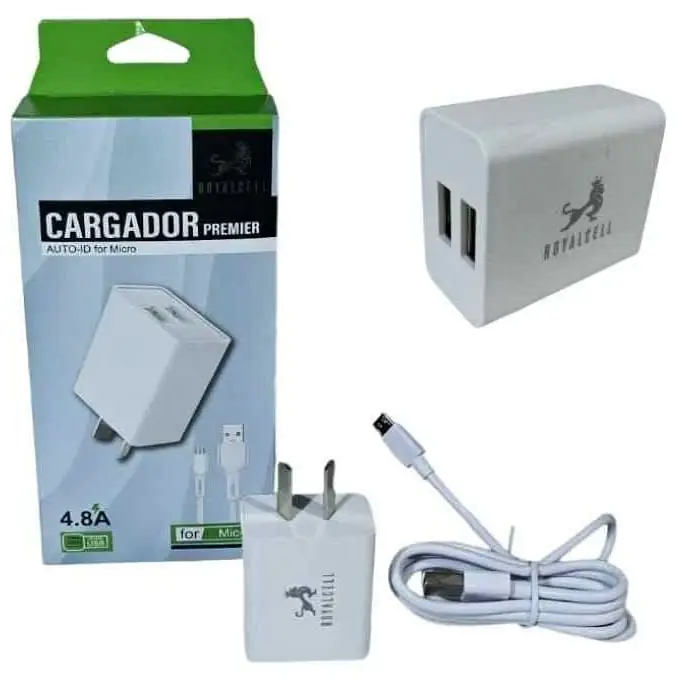 Cargador V8 2 USB royalcel // time