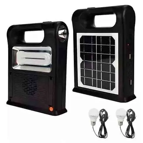 Linterna solar con linterna y focos