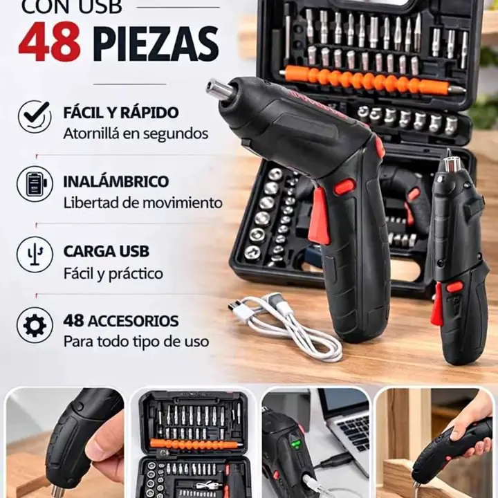 Destornillador inalambrico USB 47 piezas