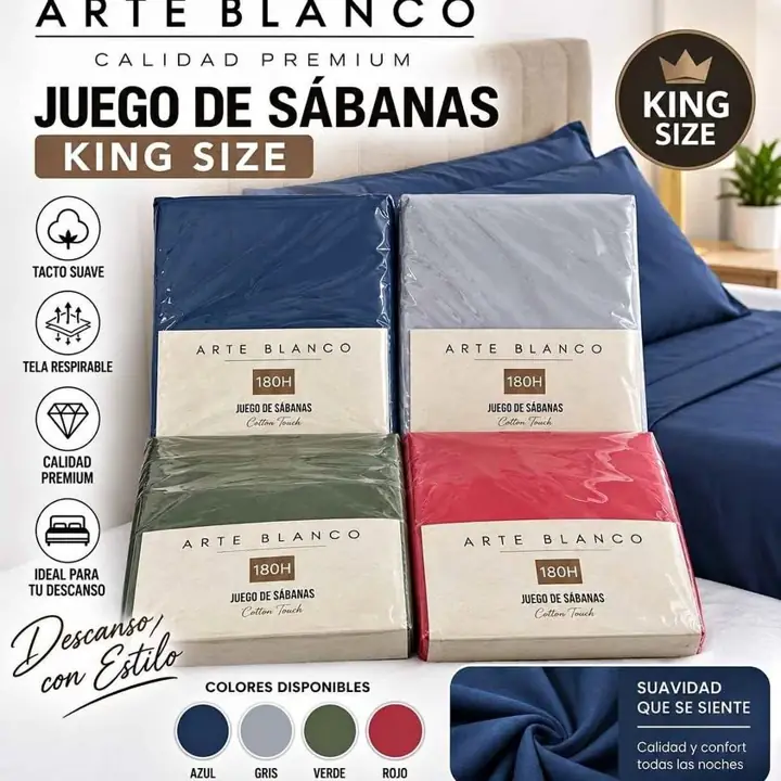 Juego de sabanas king size colores lisos