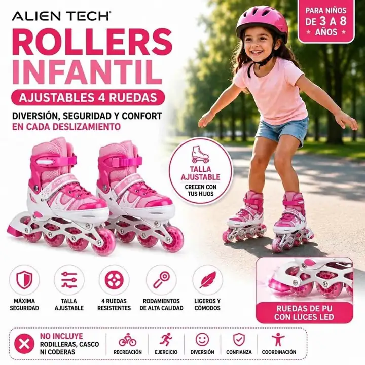 Rollers infantil varios colores - sin accesorios