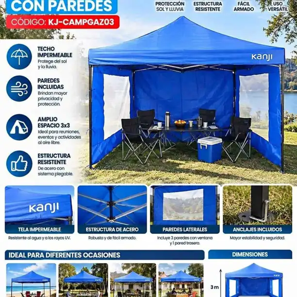 Gazebo 3X3 con paredes