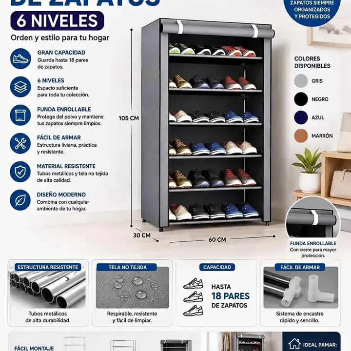 Organizador de zapatos 6 niveles