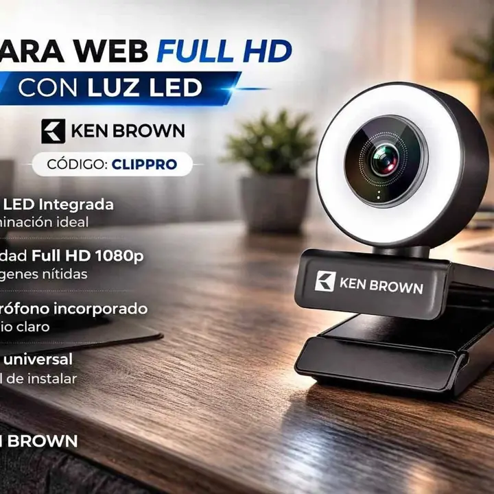 Camara web full HD con LED - ken brown