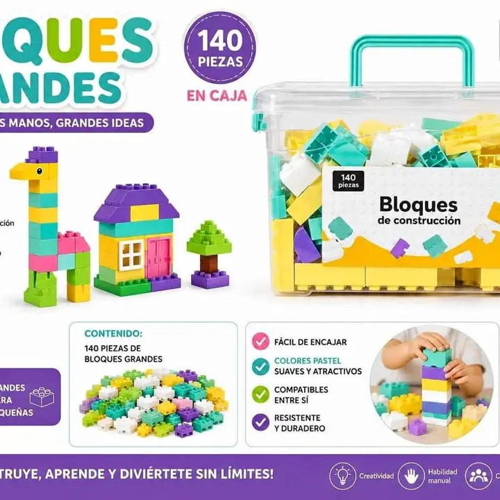Bloques grandes en caja (X140PCS)