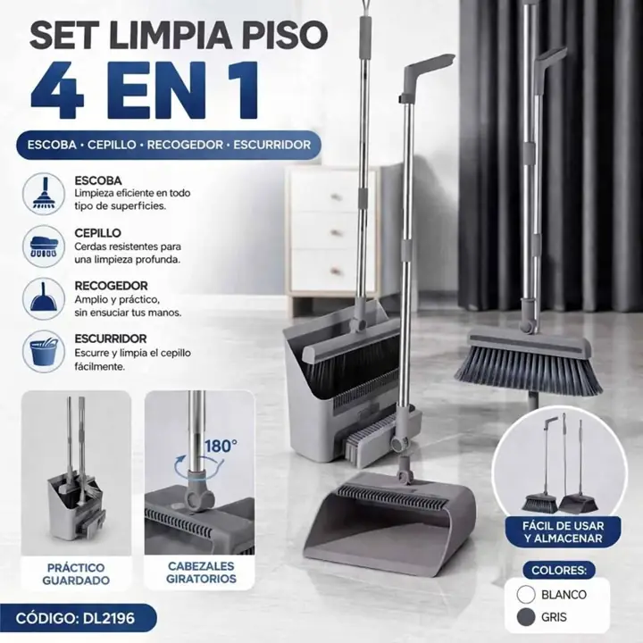Set Limpia Piso 4 en 1 limpieza