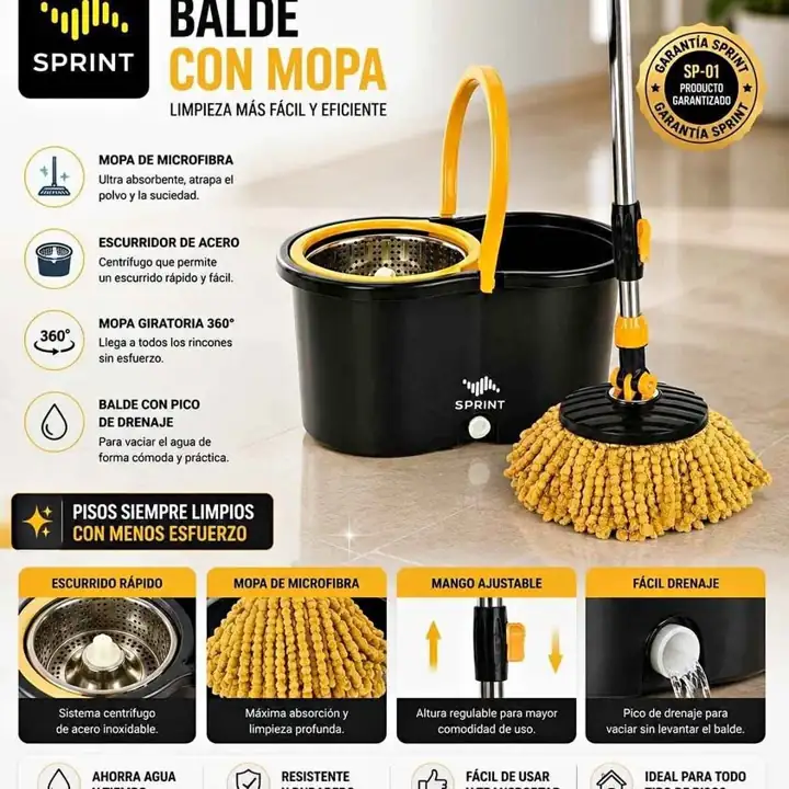 Mopa centrifuga con balde