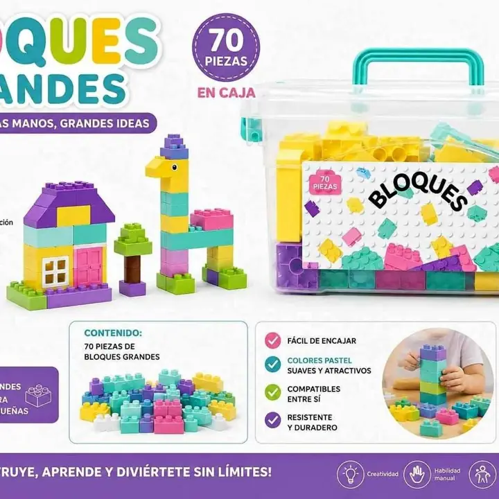 Bloques grandes en caja (X70PCS)