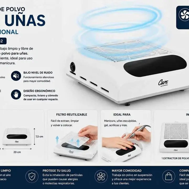 Extractor de polvo para unas profesional care