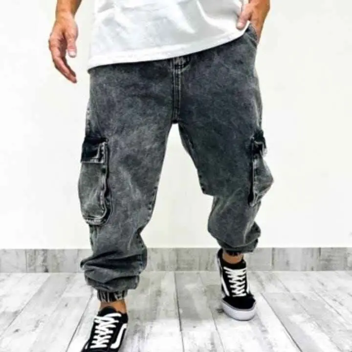 Jean jogger cargo gris