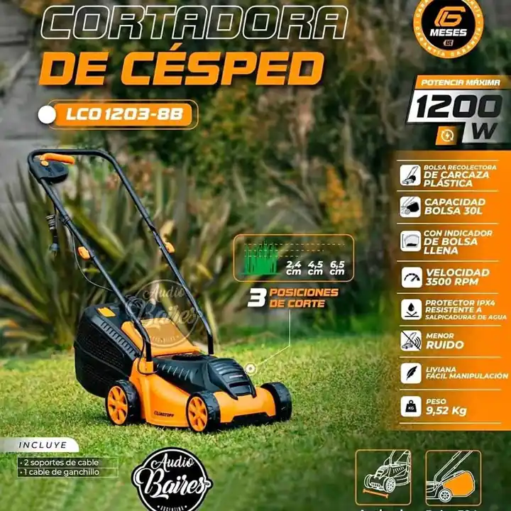 Cortadora de cesped electrica 1200W lusqtoff