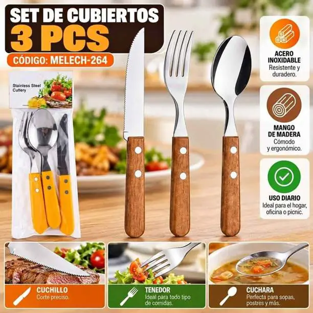 Set de cubiertos 3 pcs