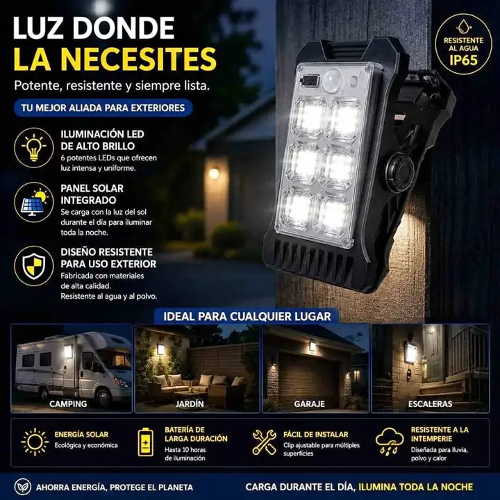 Lampara LED solar exterior
