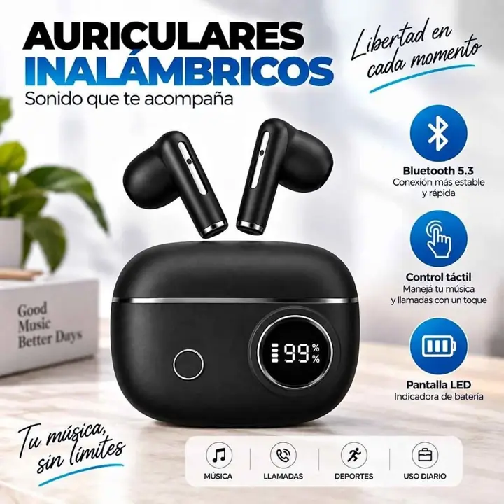 Auricular bluetooth tws tactil LED