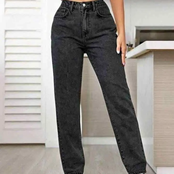 Jean mom gris oscuro
