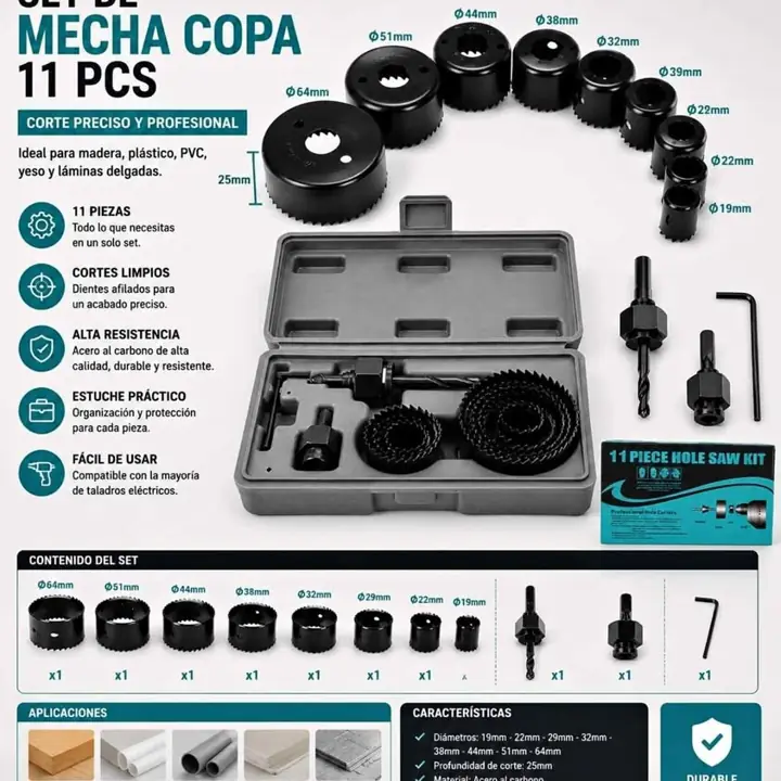 Set mecha copa 11 piezas