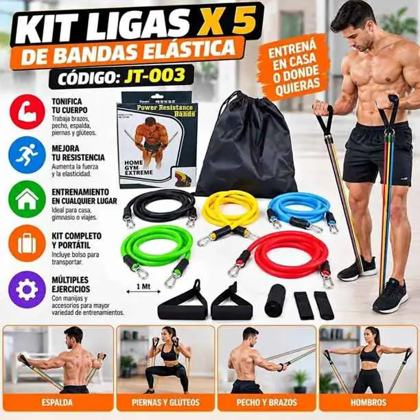 Kit ligas x 5 de bandas elastica