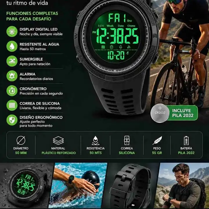 Reloj deportivo digital hombre