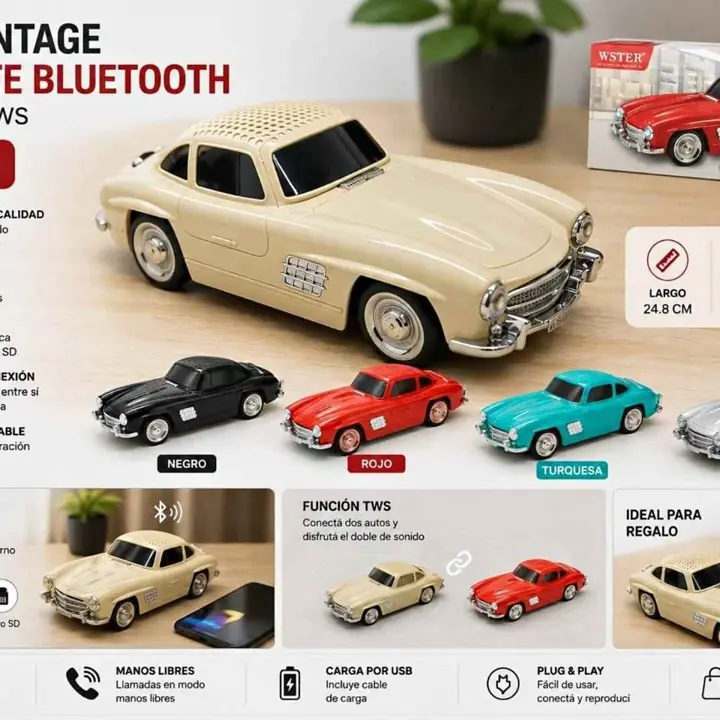 Auto vintage parlante bluetooth FM/ USB/tws