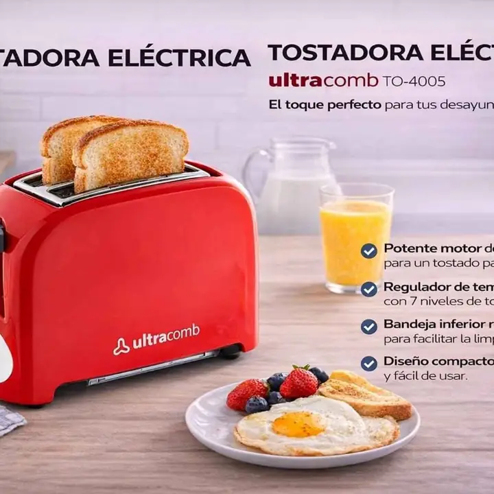 Tostadora electrica roja Ultracomb