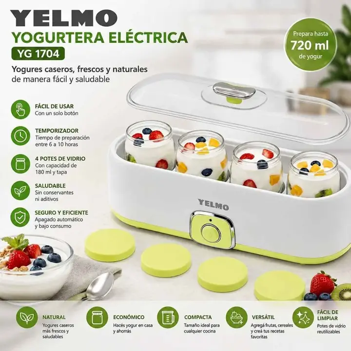 Yogurtera electrica 4 frascos yelmo
