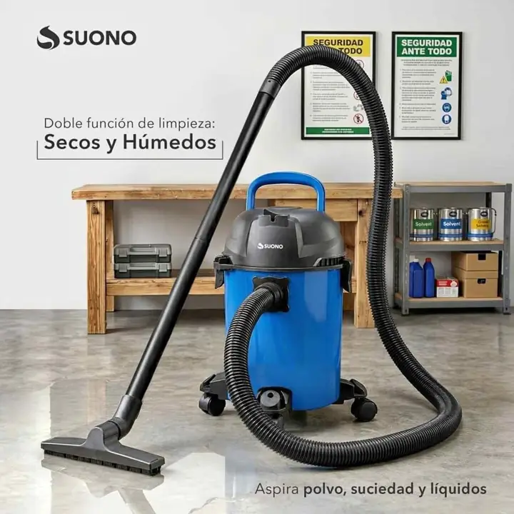 Aspiradora de tacho 10 lts 600W azul suono