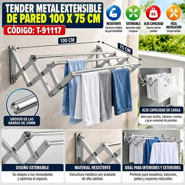Tender metal extensible D pared 100X75CM