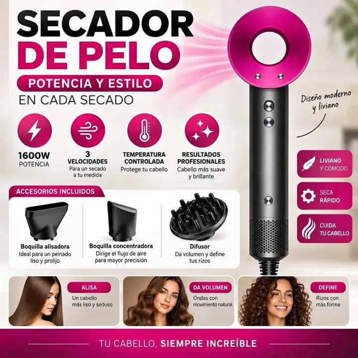 Secador de pelo 1600W suono negro