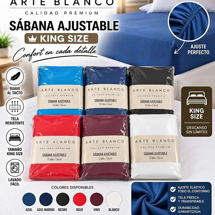 Sabana ajustable king size colores lisos