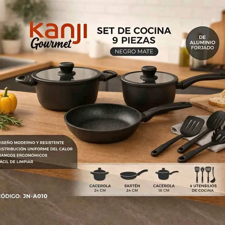 Set de bateria de ollas 9 piezas gourmet