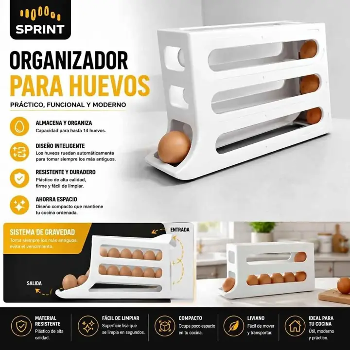 Huevera plastica blanca