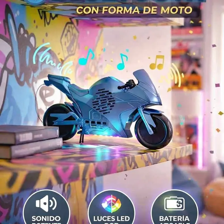 Parlante bluetooth moto azul