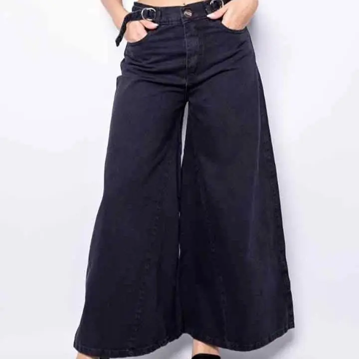 Premium jean maxi gris palazo regulador