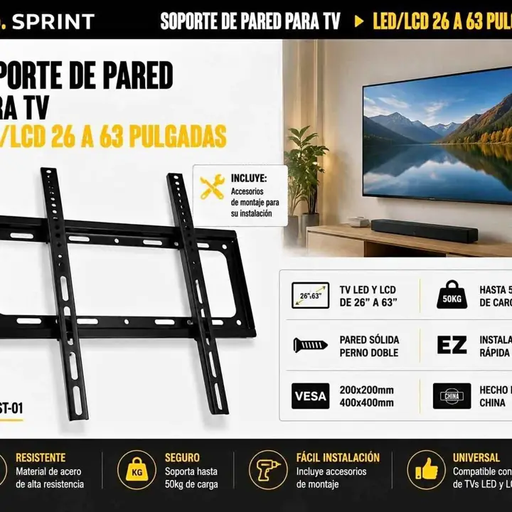 Soporte fijo hasta 63" sprint