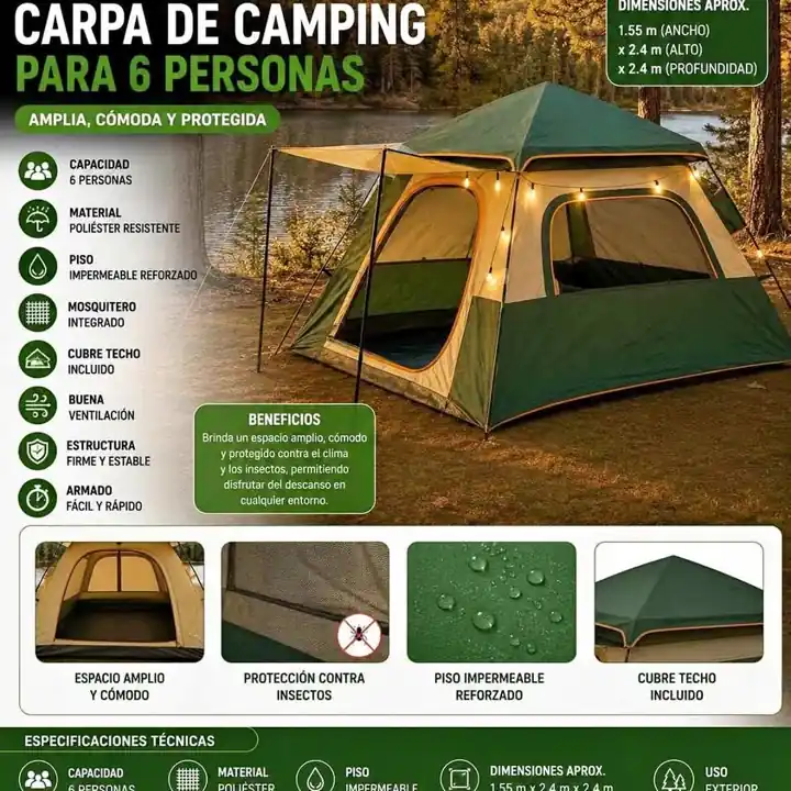 Carpa automatica grande verde