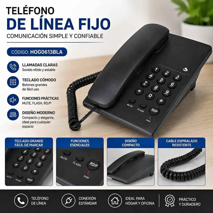 Telefono fijo negro o blanco suono