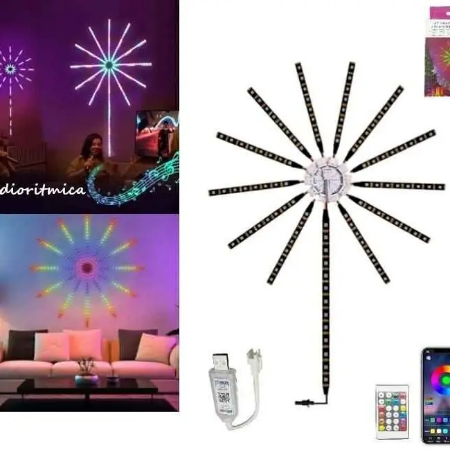 Tira LED fuego artificial RGB BT audioritmica