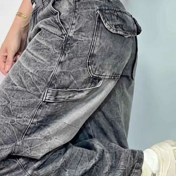 Jean baggy gris claro regulador