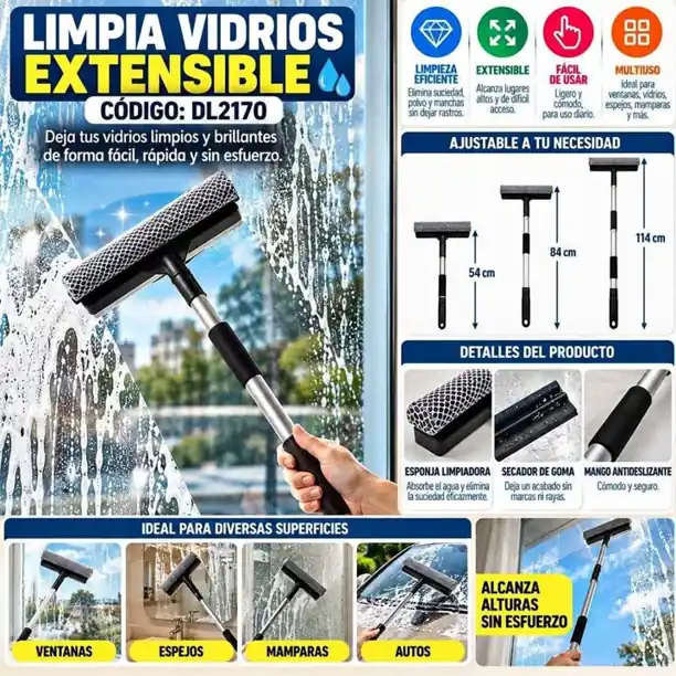 Limpia vidrios extensible