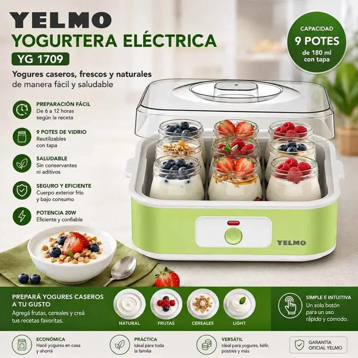 Yogurtera electrica 9 frascos yelmo